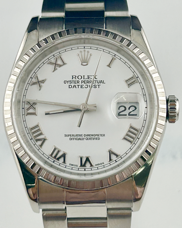 Rolex Datejust 36MM White Dial Oyster Bracelet (16220)