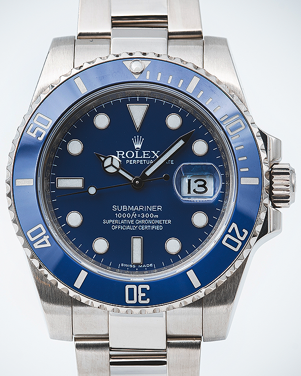 2010 Rolex Submariner Date "Smurf" 40MM Blue Dial White Gold Bracelet (116619LB)