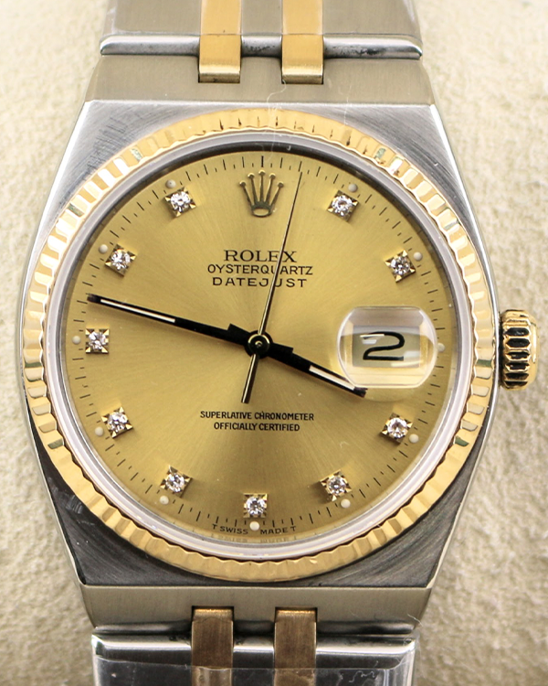 Rolex Datejust Oysterquartz 36MM Quartz Champagne Dial Two-Tone Bracelet (17013)