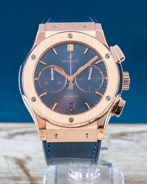 Hublot Classic Fusion Chronograph Rose Gold Blue Dial (521.OX.7180