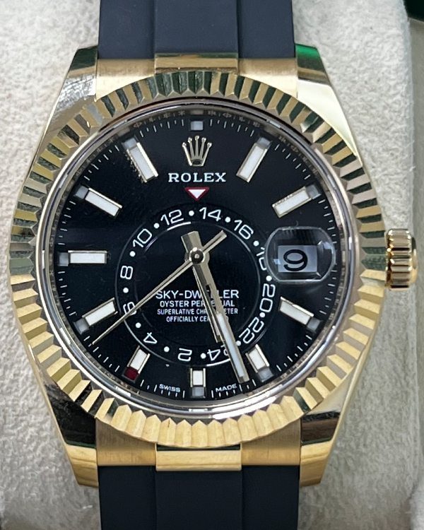 2022 Rolex Sky-Dweller 42MM Black Dial Oysterflex Strap (326238)