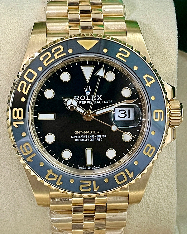 2023 Rolex GMT-Master II 40MM Black Dial Yellow Gold Jubilee Bracelet (126718GRNR)
