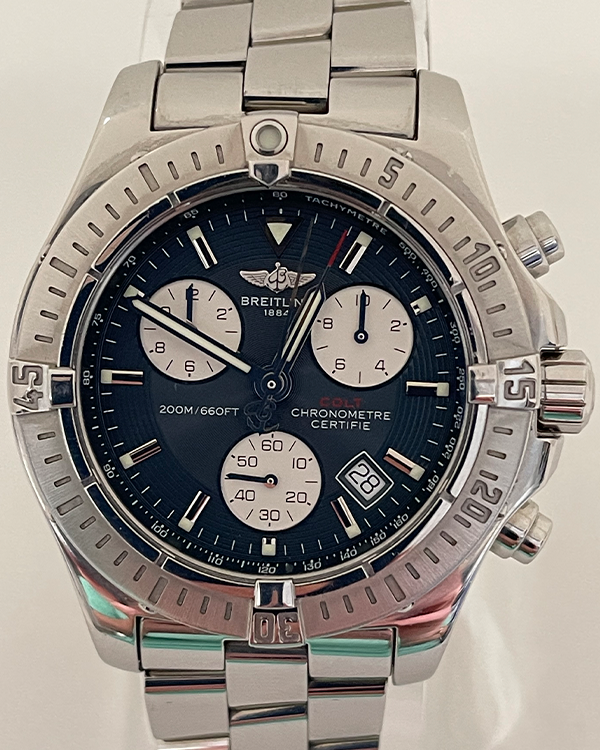 2013 Breitling Colt Chrono 41.5MM Quartz Blue Dial Steel Bracelet (A7338011/C674)