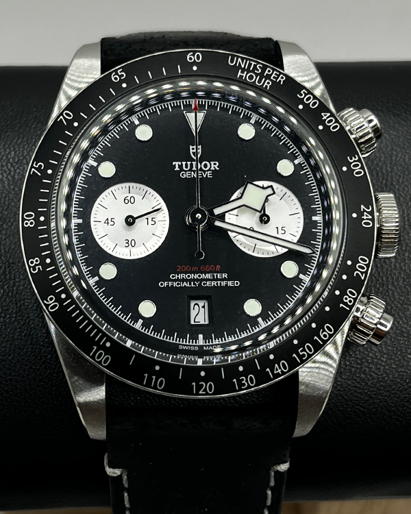 2022 Tudor Black Bay Chrono 41MM Black Dial Leather Strap (79360N)