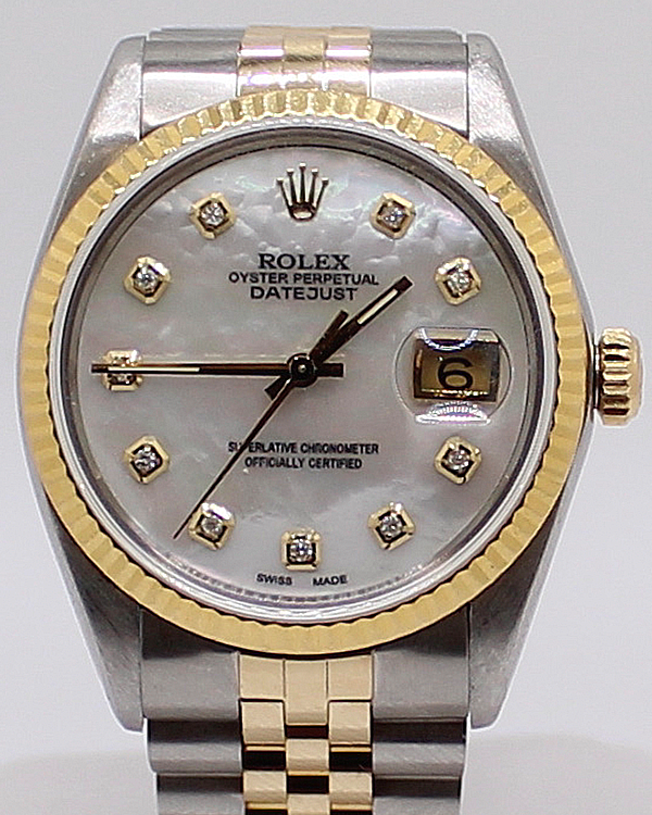 Rolex Datejust 36MM Aftermarket Mother of Pearl Dial Two-Tone Jubilee Bracelet (16013)