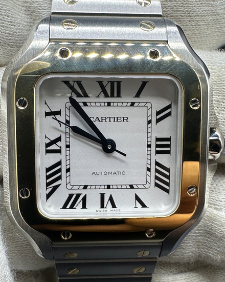 2024 Cartier Santos De Cartier 35.1MM Silver Dial Two-Tone Bracelet (W2SA0016)