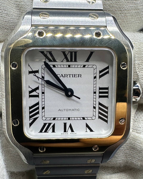 2024 Cartier Santos De Cartier 35.1MM Silver Dial Two-Tone Bracelet (W2SA0016)