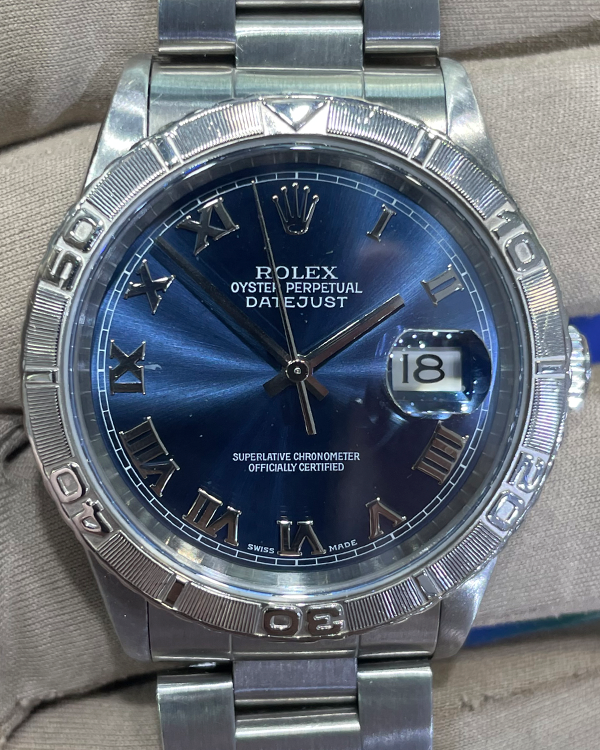 2003 Rolex Datejust "Turn-O-Graph" Steel Blue Dial (16264)