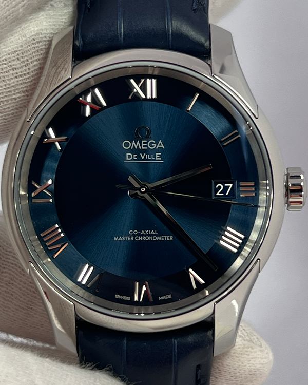 Omega De Ville Hour Vision 41MM Blue Dial Leather Strap (433.13.41.21.03.001)