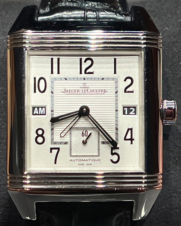 2011 Jaeger-LeCoultre Reverso Squadra Hometime 50x35MM Silver Dial Leather Strap (Q7008420)