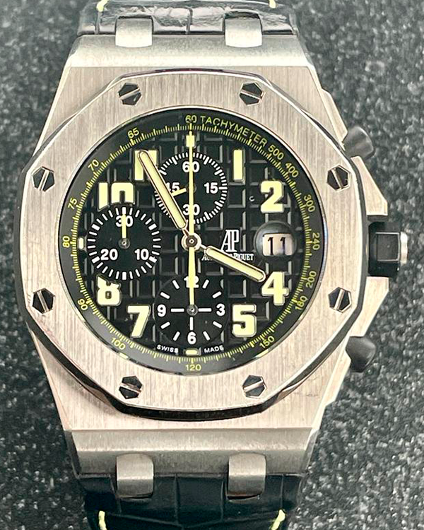 Audemars Piguet Royal Oak Offshore Chronograph 42MM Limited Edition Steel Black Dial Leather Strap (26086ST)