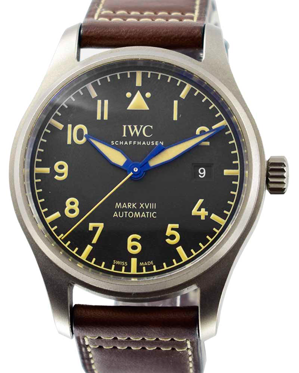 IWC Schaffhausen Pilot "Mark XVIII Heritage" 40MM Black Dial Leather Strap (IW327006)