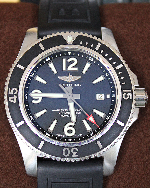 Breitling Superocean 44MM Black Dial Rubber Strap (A17367)