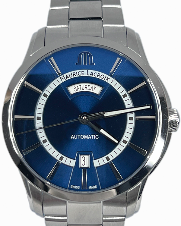 Maurice Lacroix Pontos Day Date 41MM Blue Dial Steel Bracelet (PT6358-SS00H-431-C)