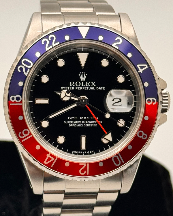 No Reserve - 1996 (T Serial) Rolex GMT-Master "Pepsi" 40MM Black Dial Steel Bracelet (16700)