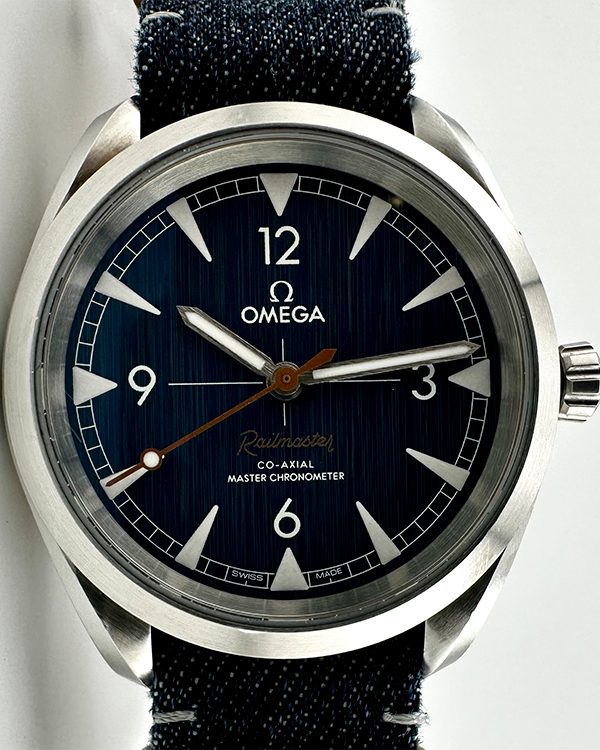 2022 Omega Seamaster Railmaster 40MM "Blue Jeans" Dial Textile Strap (220.12.40.20.03.001)