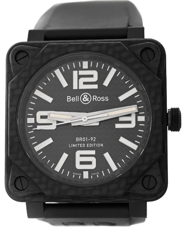 2013 Bell & Ross Aviation L.E. 46MM Black Dial Rubber Strap (BR01-92-C)