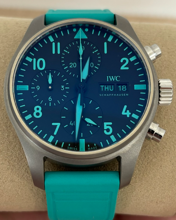 2022 IWC Schaffhausen Pilot Chronograph "Mercedes AMG Petronas Formula One Team" 41MM Black Dial Rubber Strap (IW388108)