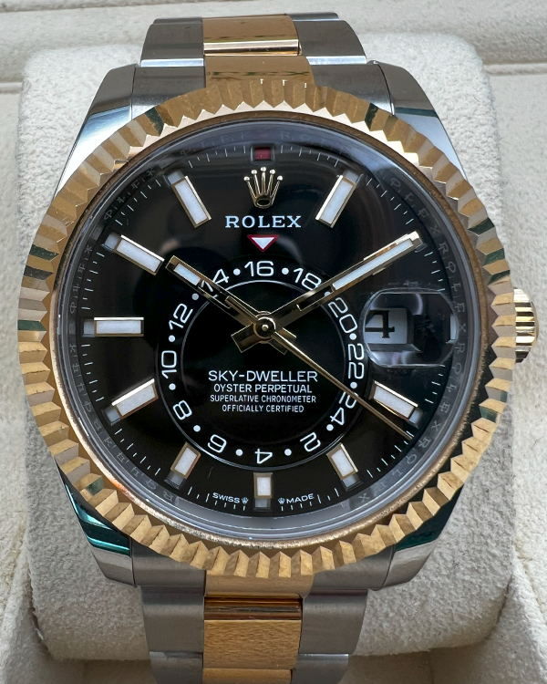 2023 Rolex Sky-Dweller 42MM Black Dial Two-Tone Bracelet  (336933)