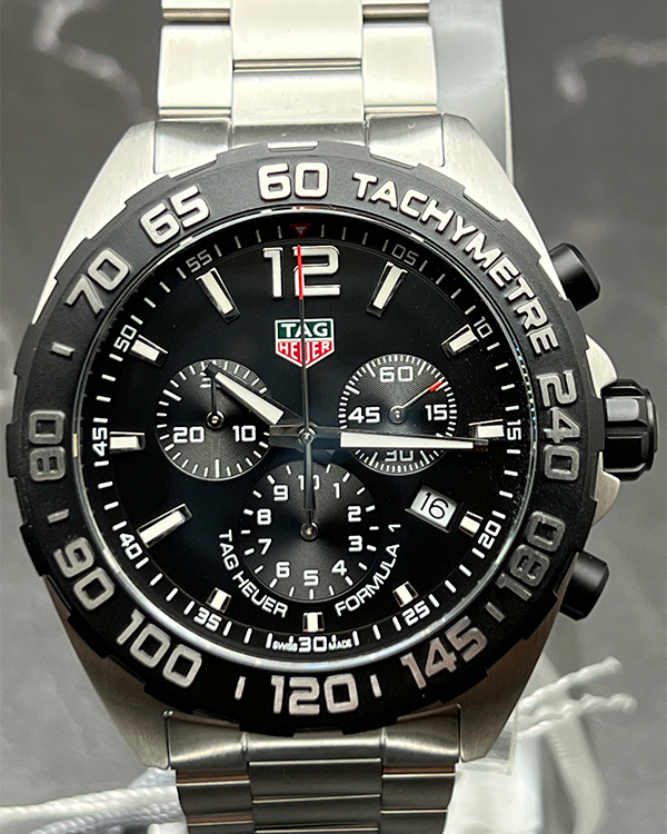 No Reserve - 2023 TAG Heuer Formula 1 43MM Quartz Black Dial Steel Bracelet (CAZ1010.BA0842)