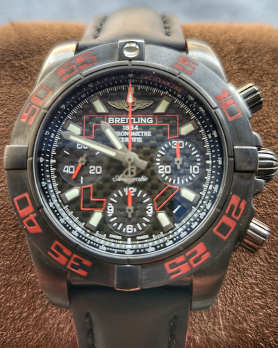 2017 Breitling Chronomat "Raven" L.E. 41MM Carbon Fiber Dial Leather Strap (MB0141B8/BD57)