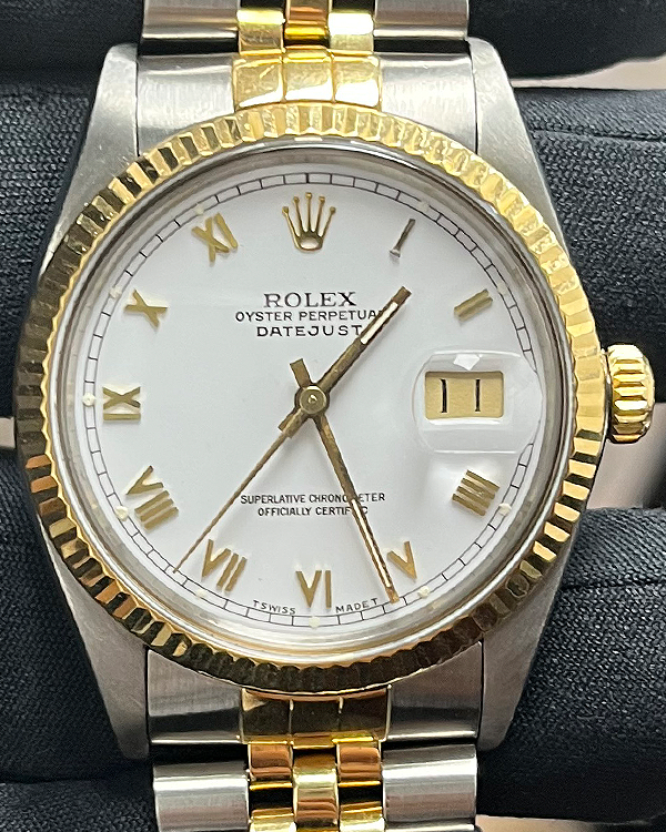 Rolex Datejust 36MM White Dial Two-tone Jubilee Bracelet (16013)