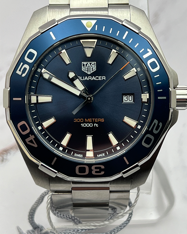 2023 TAG Heuer Aquaracer 43MM Quartz Blue Dial Steel Bracelet (WAY101C.BA0746)