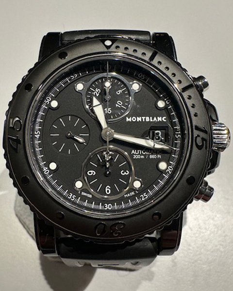 No Reserve - Montblanc Sport 44MM Black Dial Rubber Strap (104279