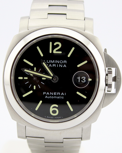 2012 Panerai Luminor Marina Automatic 44MM Black Dial Steel Bracelet (PAM00299)