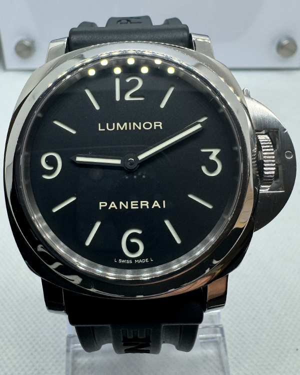 Panerai Luminor Base 44MM Black Dial Rubber Strap (PAM00112)