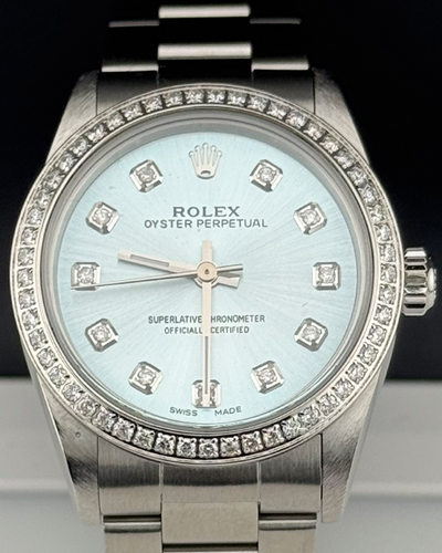 Rolex Oyster Perpetual 31MM Aftermarket Blue Dial Oyster Bracelet (77080)