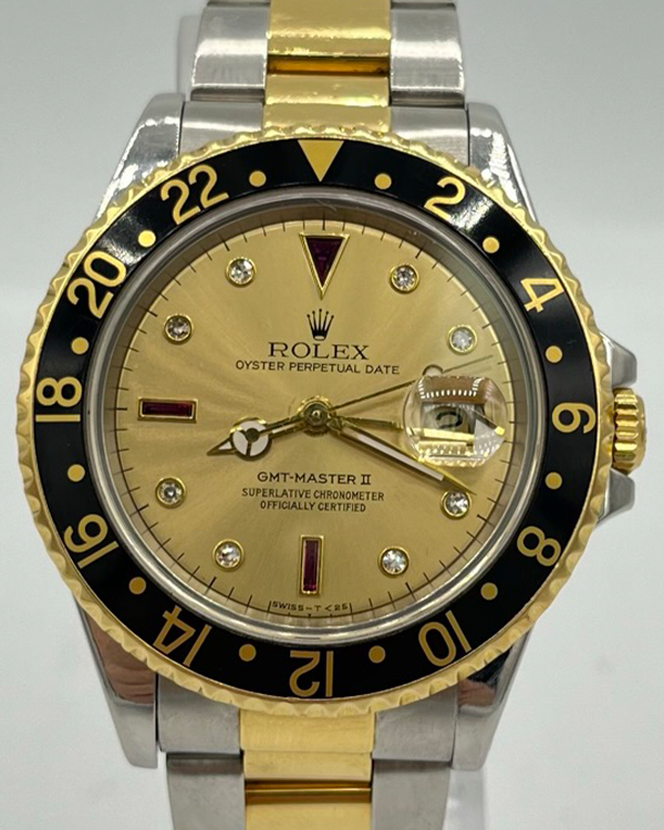 Rolex GMT-Master ll 40MM Champagne Dial Two-Tone Bracelet (16713)