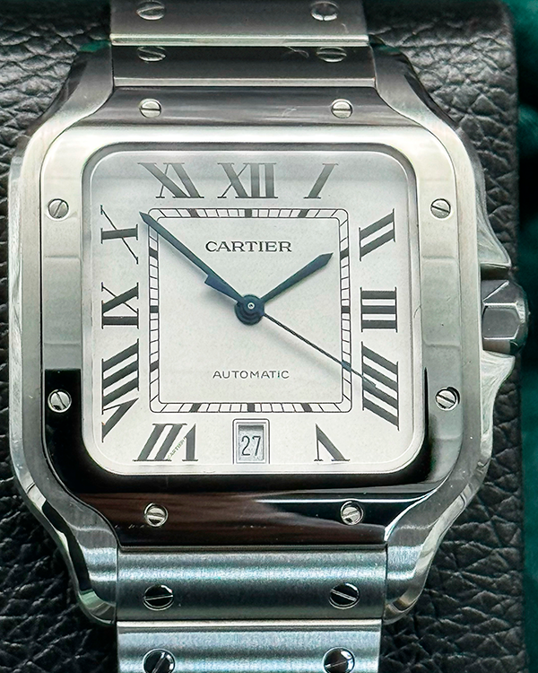 2022 Cartier Santos de Cartier 39.8MM Silver Dial Steel Bracelet (WSSA0018)