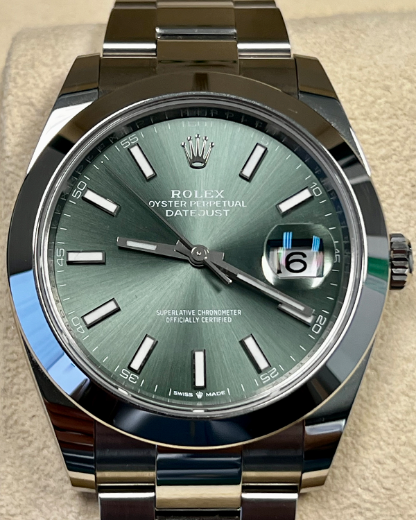 2022 Rolex Datejust 41MM Green Dial Oystersteel Bracelet (126300)