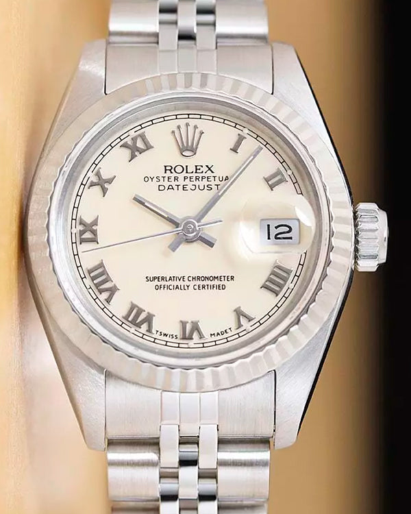 Rolex Lady-Datejust 26 MM Ivory Dial Jubilee Bracelet (69174)