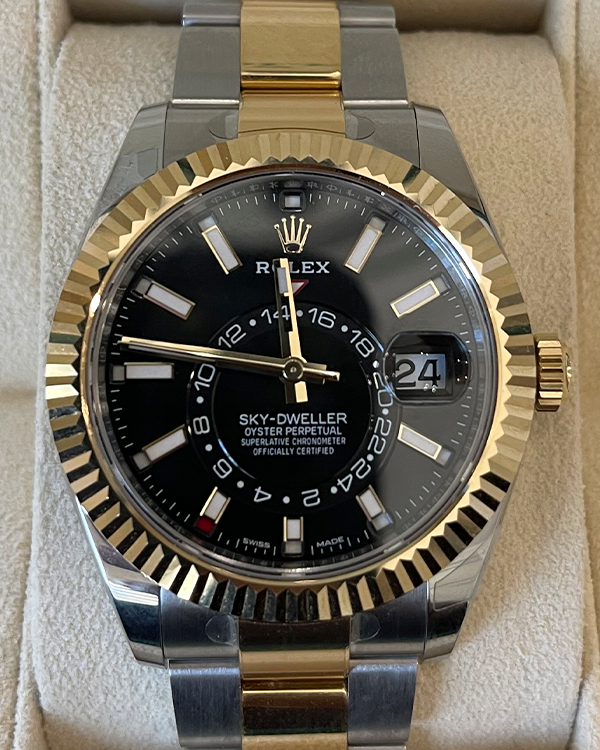 2023 Rolex Sky-Dweller Two-Tone Fluted Bezel Black Dial (326933)