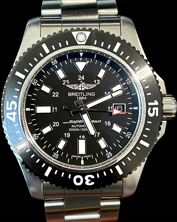 No Reserve - 2018 Breitling Superocean Special Edition 44MM Black Dial Steel Bracelet (Y1739310/BF45)