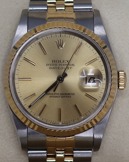 1990 Rolex Datejust 36MM Champagne Dial Two-Tone Jubilee Bracelet (116233)