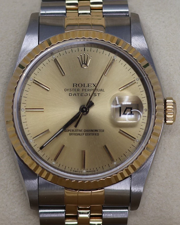 1990 Rolex Datejust 36MM Champagne Dial Two-Tone Jubilee Bracelet (116233)