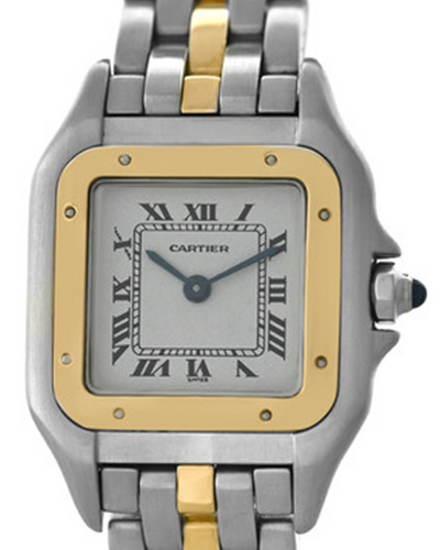 Cartier Panthere De Cartier 22MM White Dial One Row 18K Yellow Gold Steel Bracelet (1120)