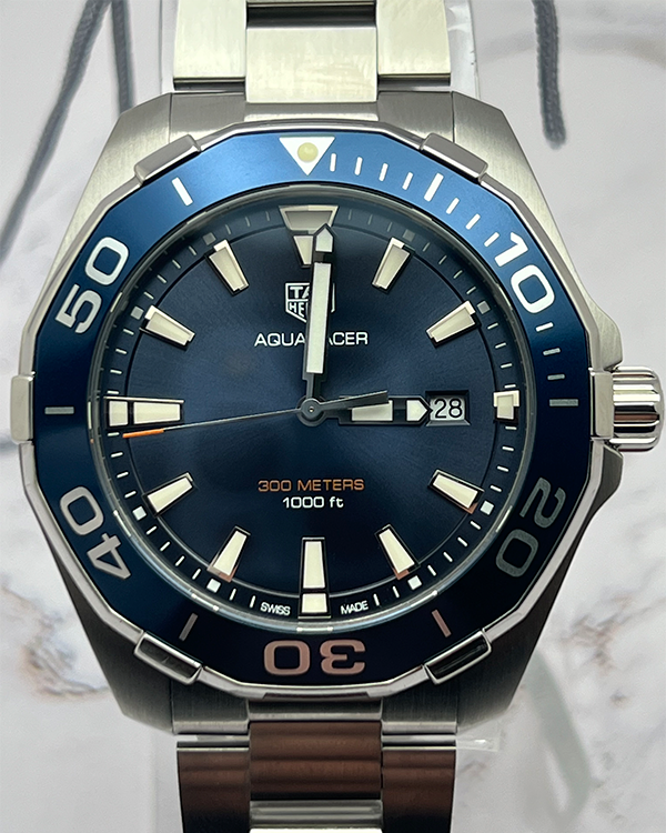 TAG Heuer Aquaracer 300M 43MM Quartz Steel Blue Dial Bracelet (WAY101C.BA0746)