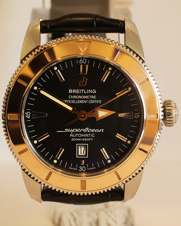 Breitling Superocean Heritage 46MM Black Dial Leather Strap (U17320)