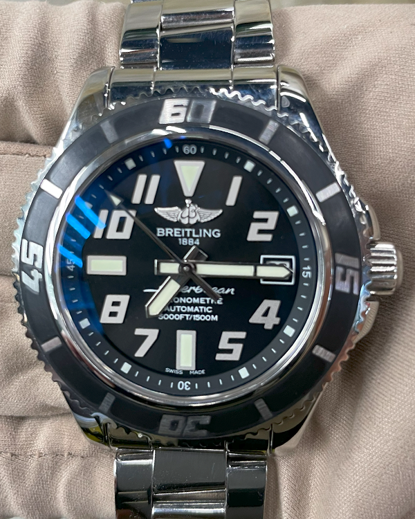 Breitling Superocean 42MM Black Dial Steel Bracelet (A17364)