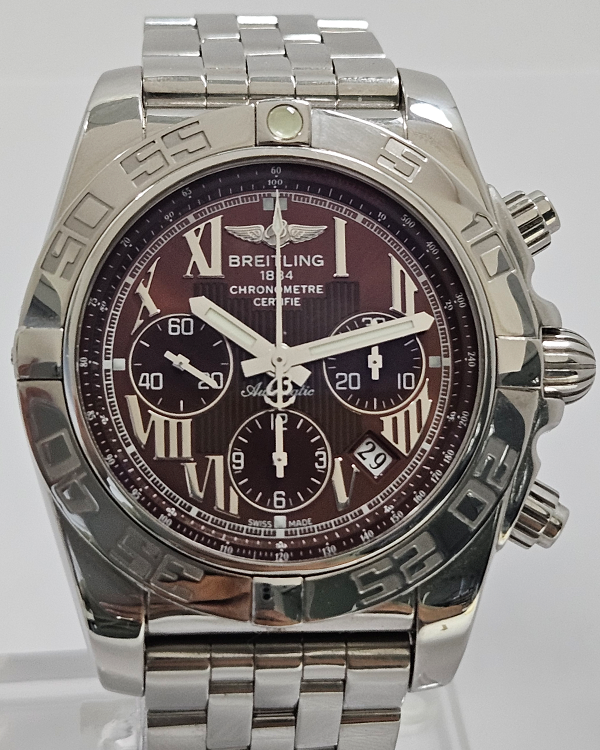 Breitling Chronomat 44MM Brown Dial Steel Bracelet (AB0110)