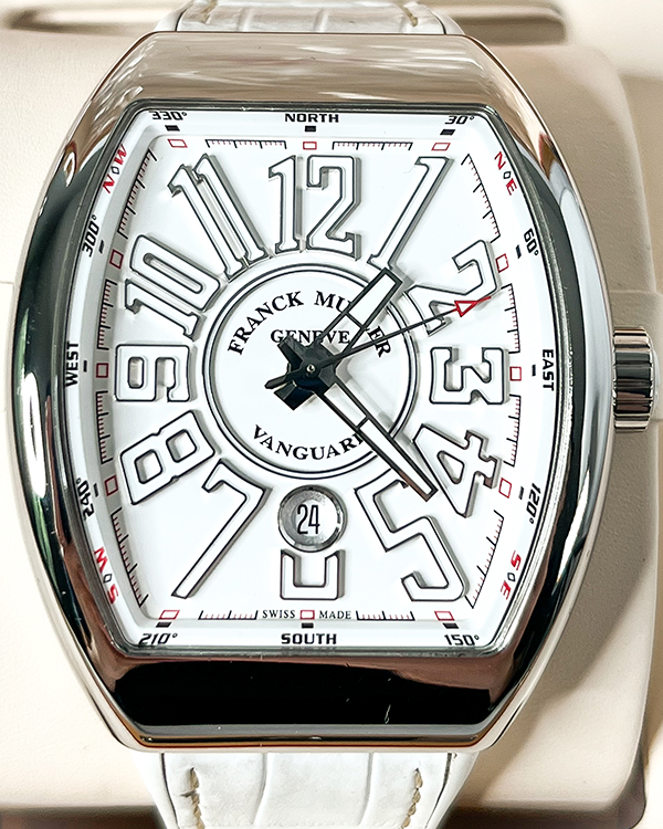 2016 Franck Muller Vanguard 44mm White Dial Leather Strap (V45 SCDT ACBC)