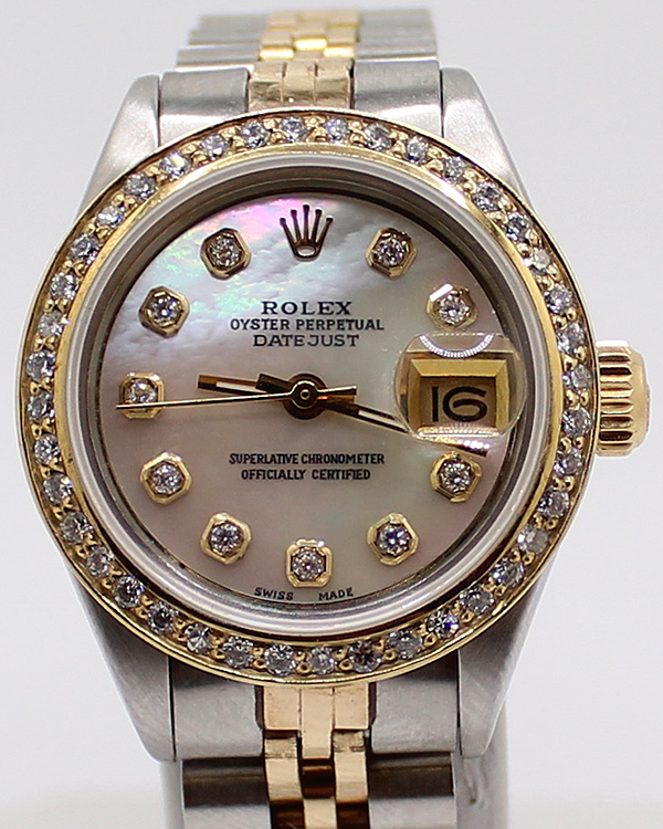 Rolex Datejust Lady-Datejust 26MM Aftermarket Mother Of Pearl Dial Two-Tone Jubilee Bracelet (6916)