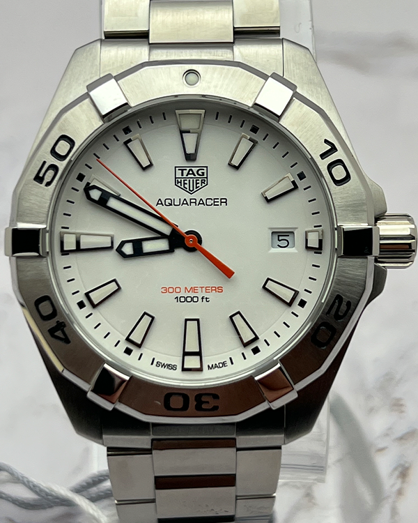 No Reserve - 2022 TAG Heuer Aquaracer 300M 41MM Quartz White Dial Steel Bracelet (WBD1111.BA0928)