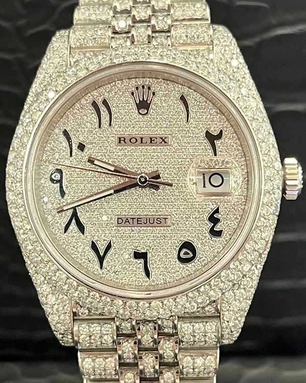 2020 Rolex Datejust "Iced Out" 41MM Aftermarket Diamond Dial Diamond Jubilee Steel Bracelet (126300)