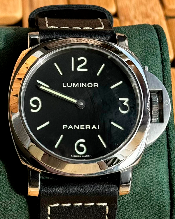 No Reserve - Panerai Luminor Base 44MM Black Dial Leather Strap (PAM00112)