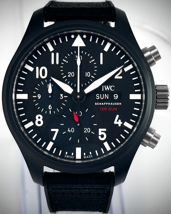 2019 IWC Schaffhausen Pilot Top Gun 44.5MM Black Dial Textile Strap (IW389101)